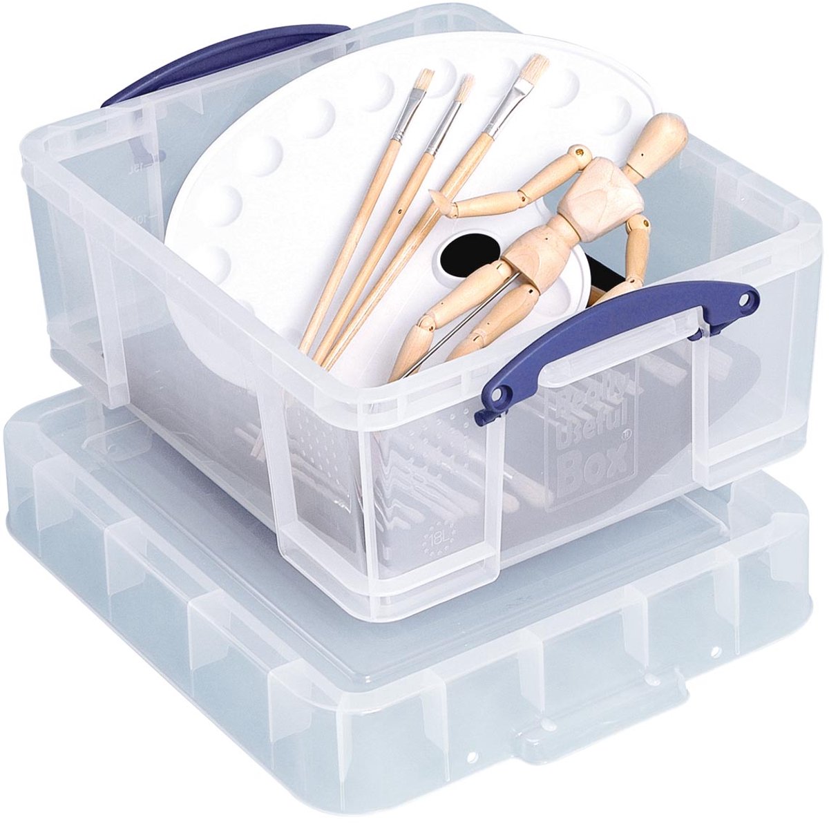 Boîte de rangement vraiment utile 18 litres xl | transparente