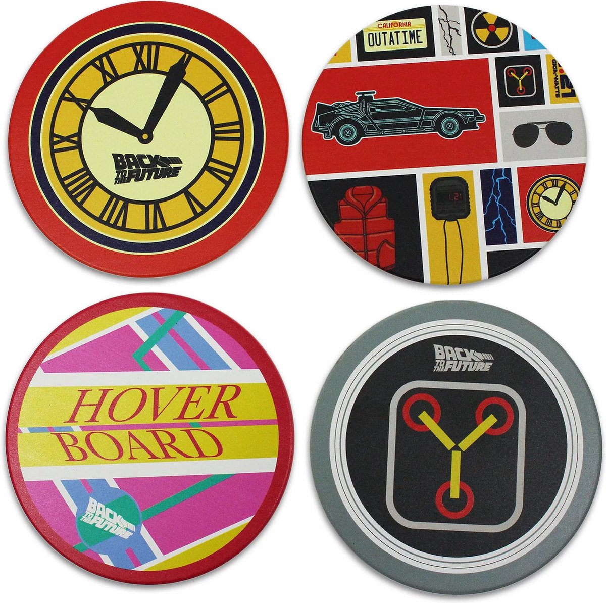 Half Moon Bay retour vers le futur - lot de 4 sous-verres en céramique