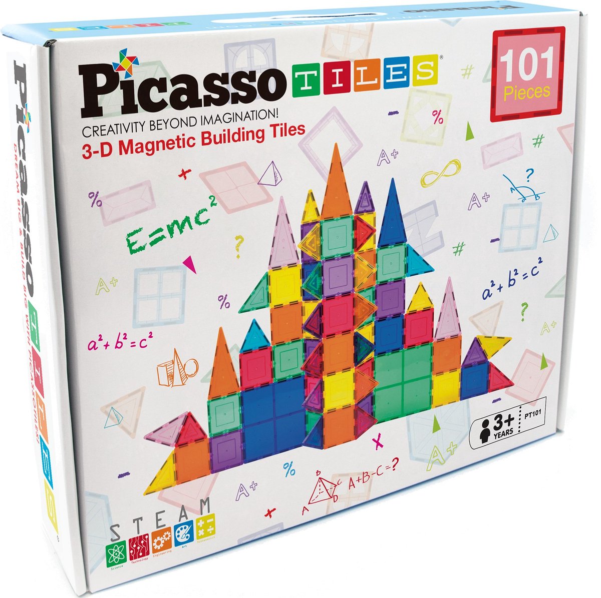 Tactique de tuiles Picasso - jouets de construction - tuiles magnétiques - tuiles magnétiques - ensemble de jeu - jouets à tige - jouets de construction créatifs - 101 pièces - à partir de 3 ans