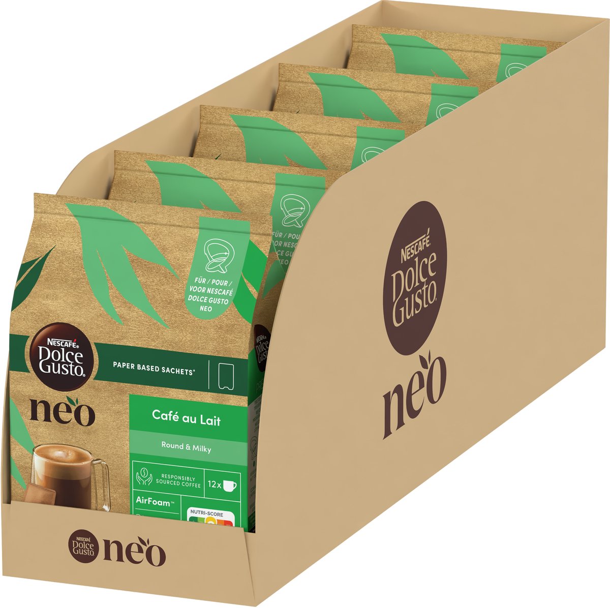 Nescafé dolce gusto neo sachets café au lait - 5x12 sachets pour 12 tasses de café