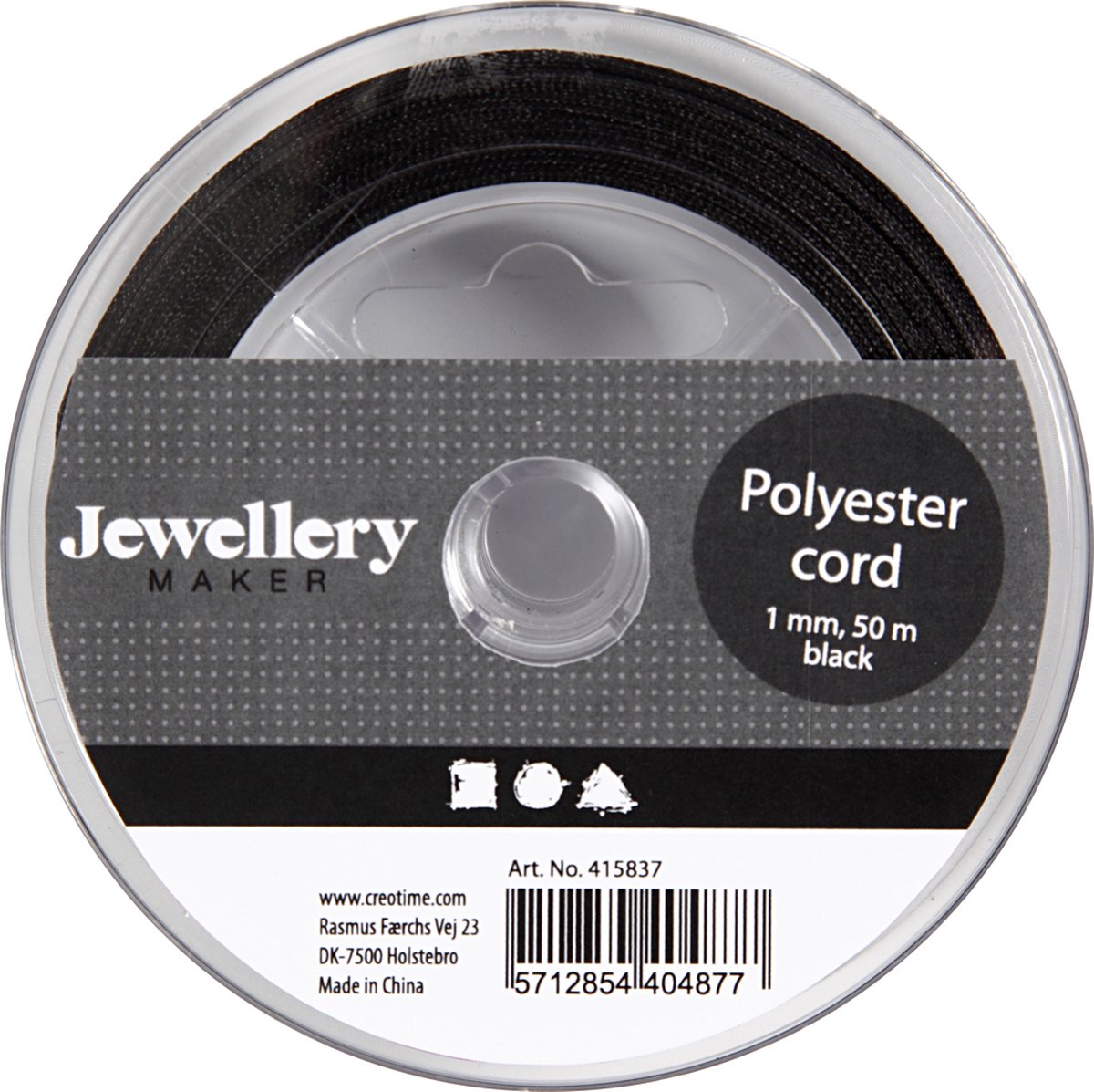 Société créative https: www.ccobby.nl polyester-cord-thickness-1-mm-black-50-m-1-roll