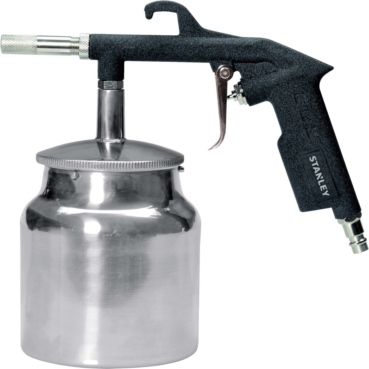 Pistolet de sablage Stanley avec réservoir 156063xstn - réservoir 1l - pour compresseur - max. 8bar - 300l min - acier - argent