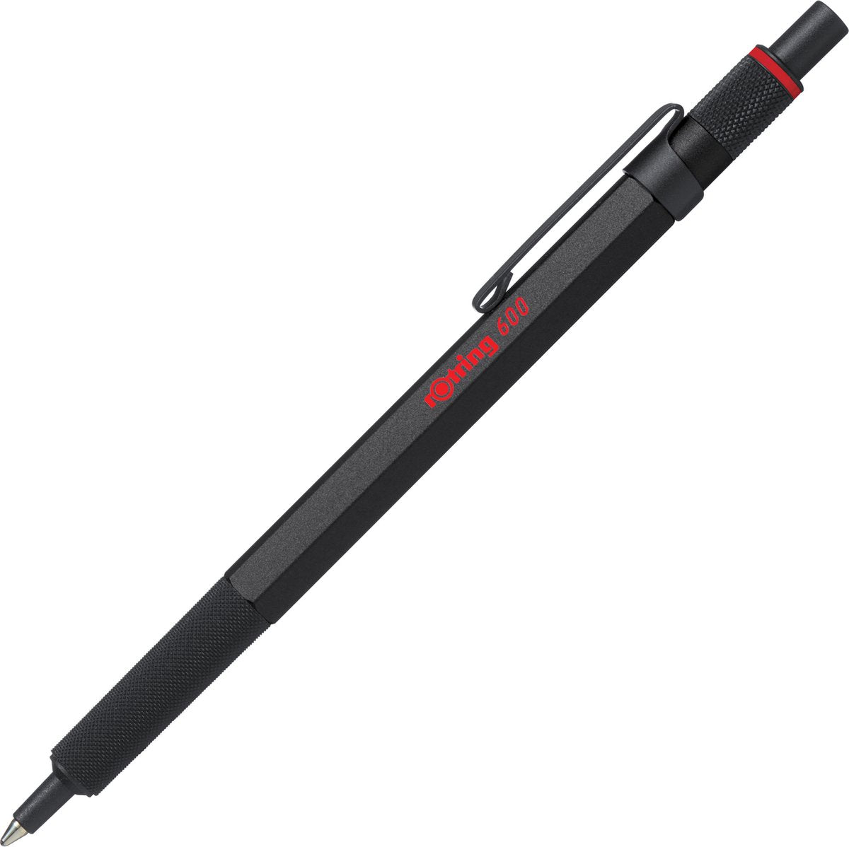 Stylo à bille Rotring 600 | point moyen | encre noire | boîtier noir | rechargeable