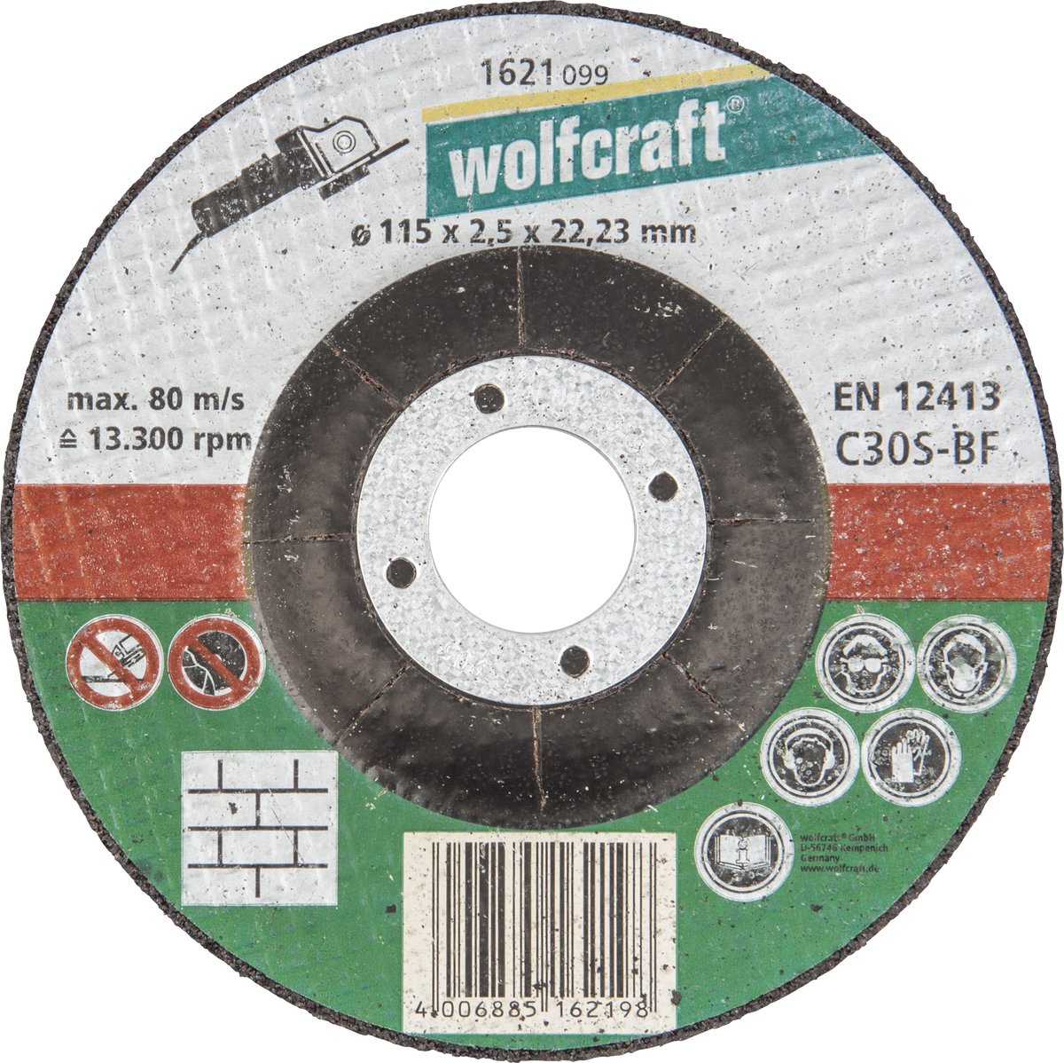 Wolfcraft - disque à tronçonner pour pierre - 115 mm - 1 pièce - coudé - 1621099