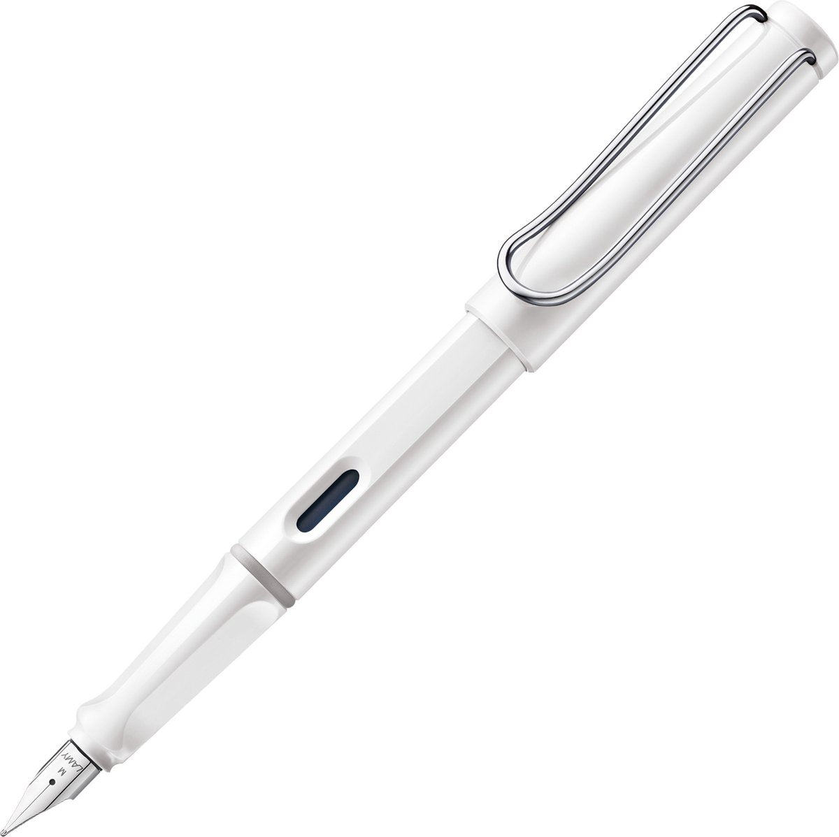 Stylo plume Lamy Safari blanc - stylo plume avec poignée ergonomique et plume en acier poli d'épaisseur d'écriture EF - plastique ASA robuste - avec cartouche d'encre T 10 bleue