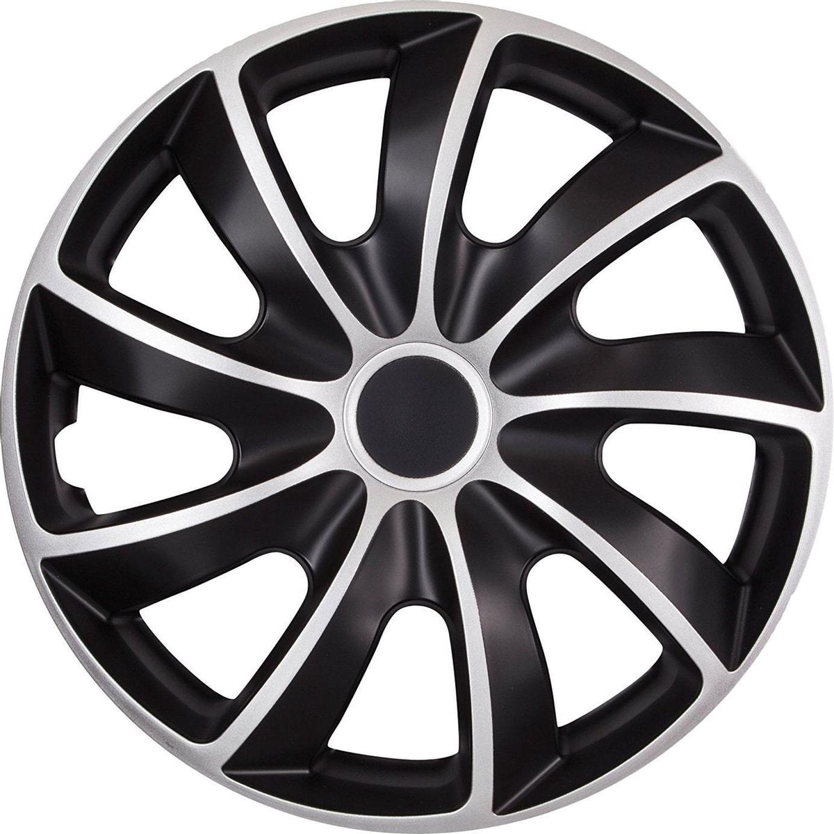 Enjoliveurs Quad nrm bicolores 17 - lot de 4 - noir avec argent