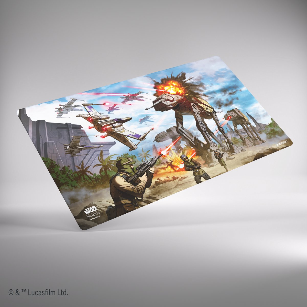 Gamegenic star wars tapis de jeu illimité bataille de scarif - 610 x 350 mm - tapis de jeu pour star wars : illimité -