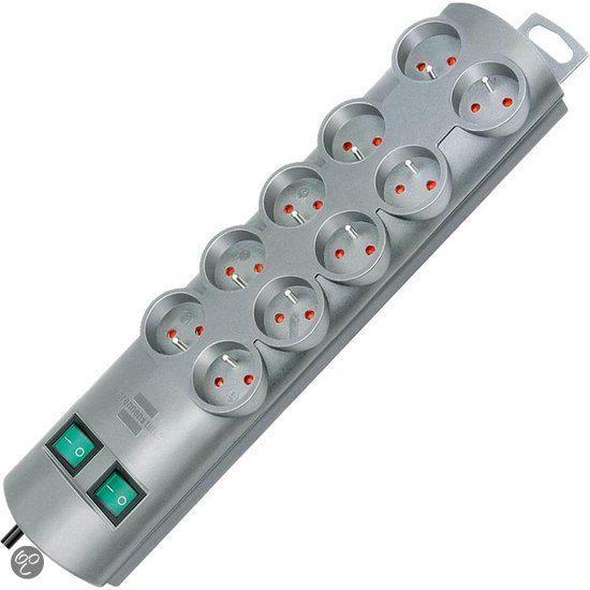 Brennerstuhl primera-line multiprise 10 prises argent 2m h05vv-f 3g1.5 les prises sont commutables par 5 *fr*