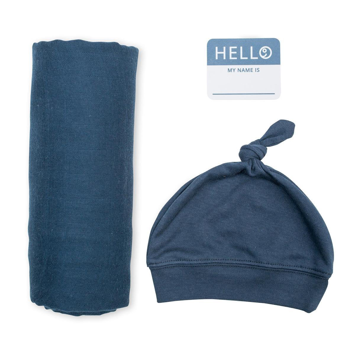 Lulujo hello world - bonnet d'emmaillotage - marine