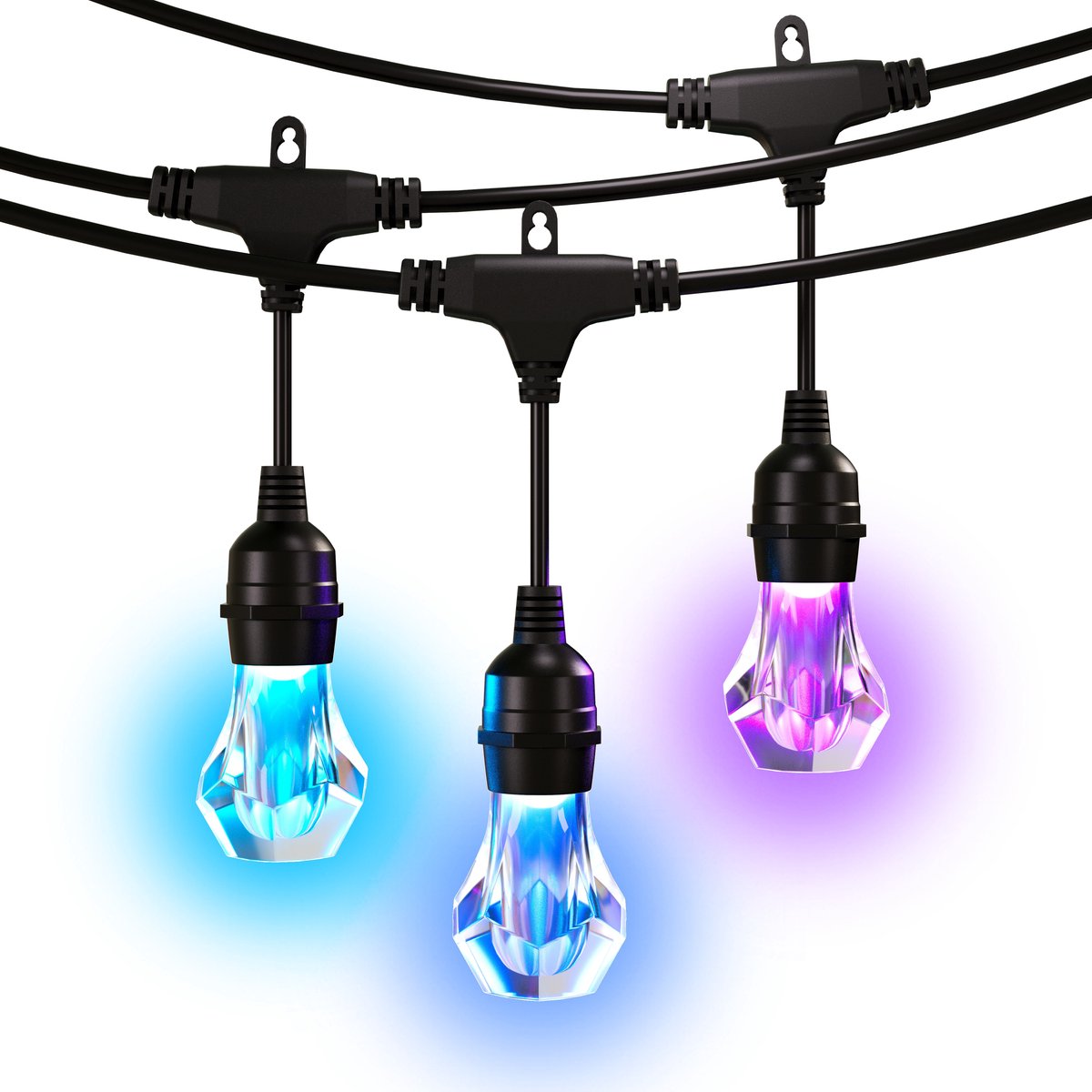 Kit de démarrage de guirlande lumineuse extérieure multicolore intelligente Nanoleaf essentials Matter - LED - 15 m - noir
