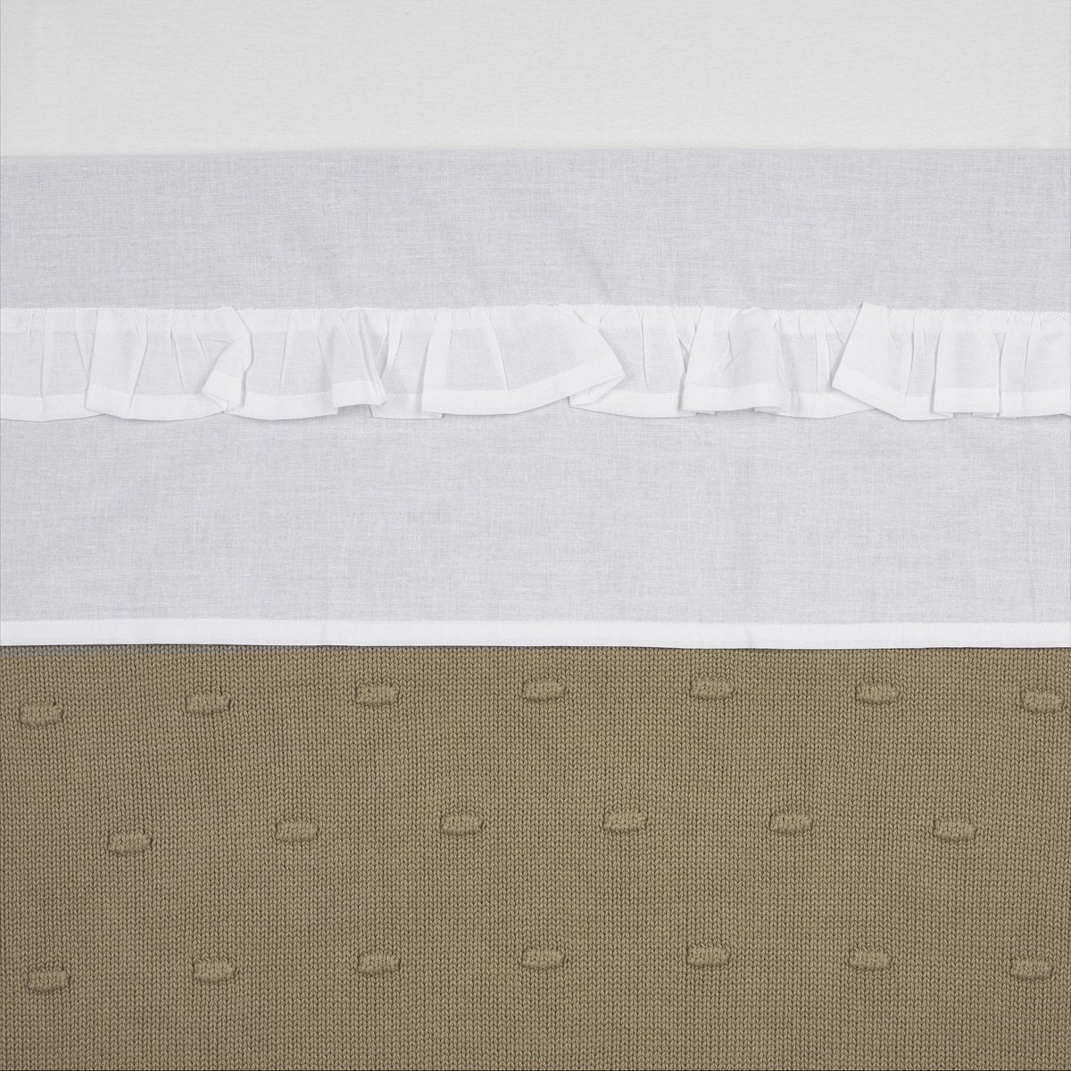 Drap de berceau à volants Meyco - blanc - 75x100cm - 0,3 tog