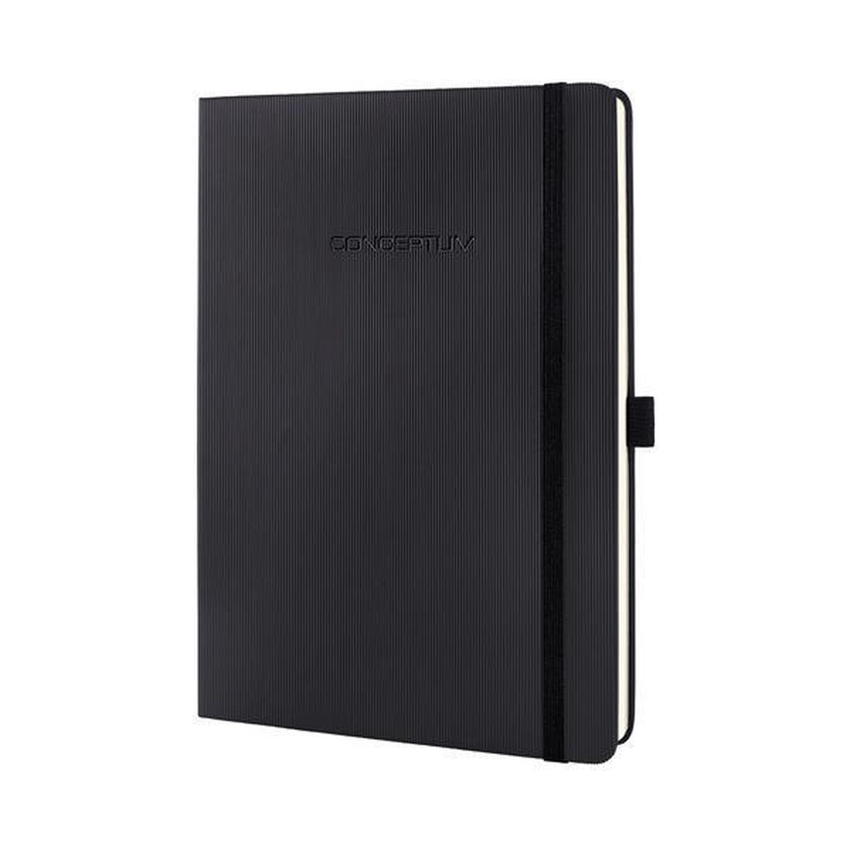 Carnet Sigel - conceptum pure - format tablette - noir - couverture rigide - à carreaux - si-co117