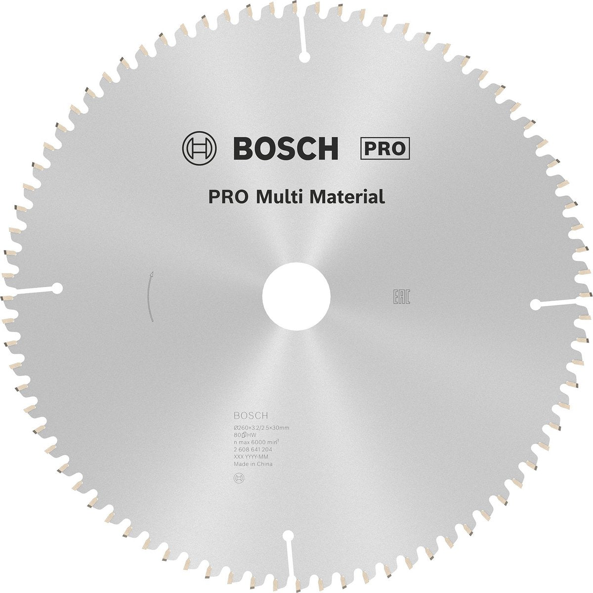 Bosch cirkzb multi k v t 260x30x3,2 80t tr-f