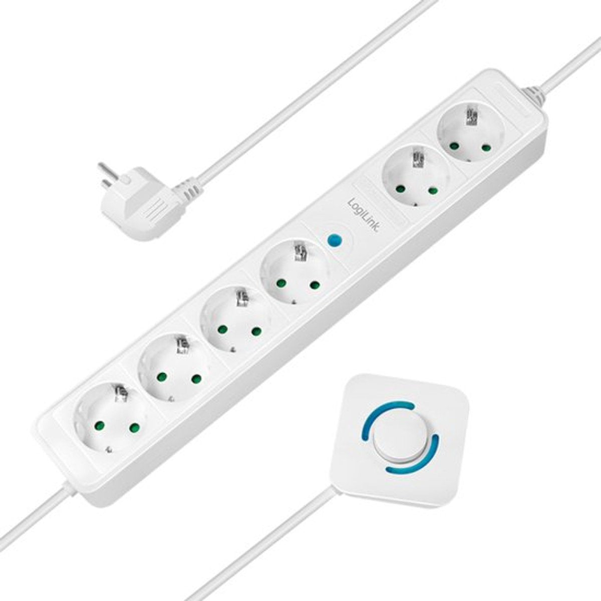 Logilink lps271 multiprise 1,5 mètres 6x blanc