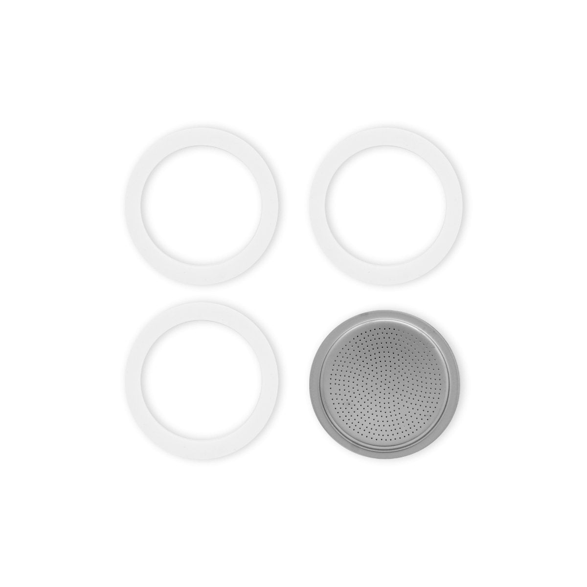 Plaque filtrante Bialetti + anneau silicone 4 têtes – pièce détachée d'origine – convient pour percolateurs en acier inoxydable