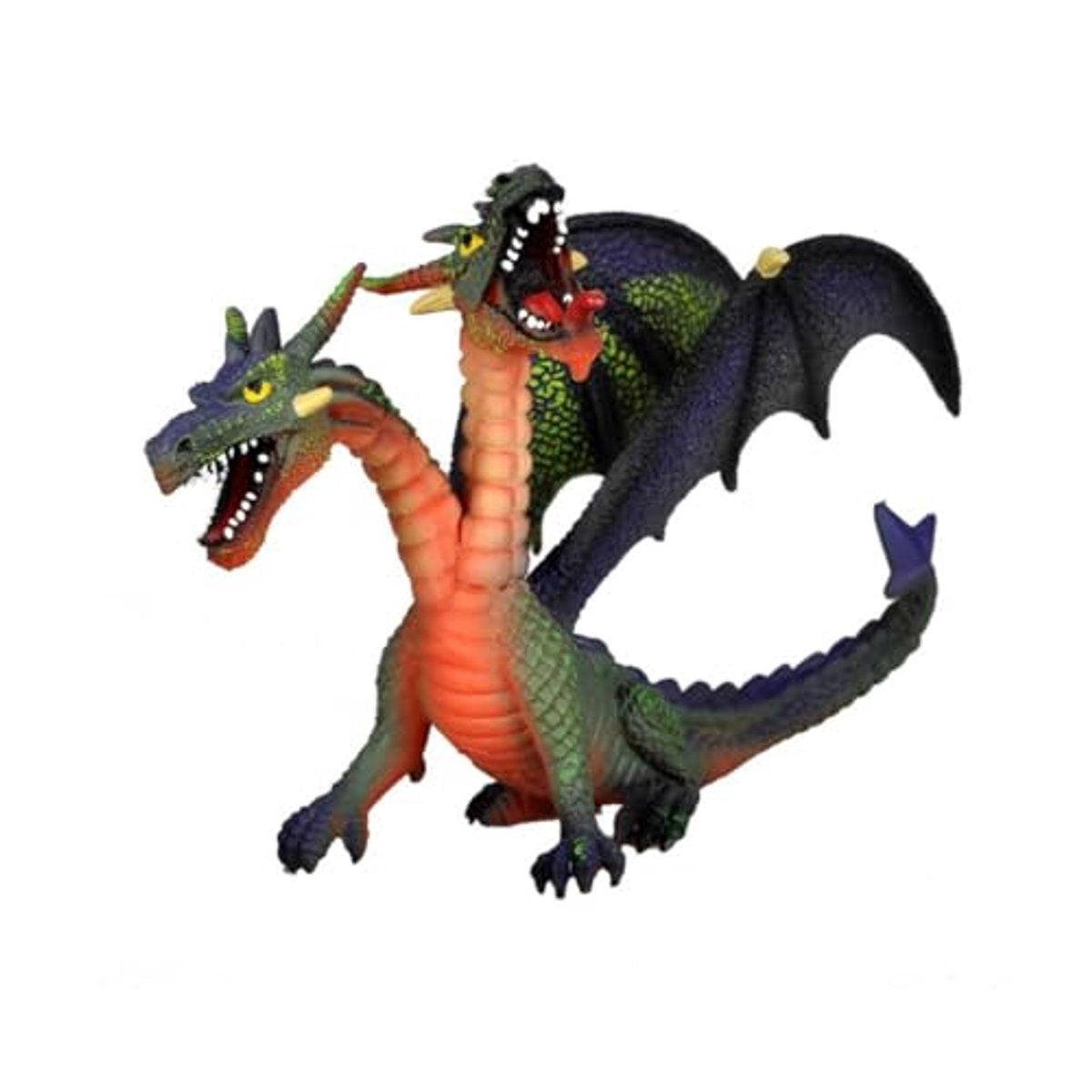 Bullyland 75596 – figurine de jeu et figurine de collection dragon vert à deux têtes – env. 13 cm – Design imaginatif et détaillé – Idéal comme figurine fantastique et cadeau pour les enfants à partir de 3 ans.