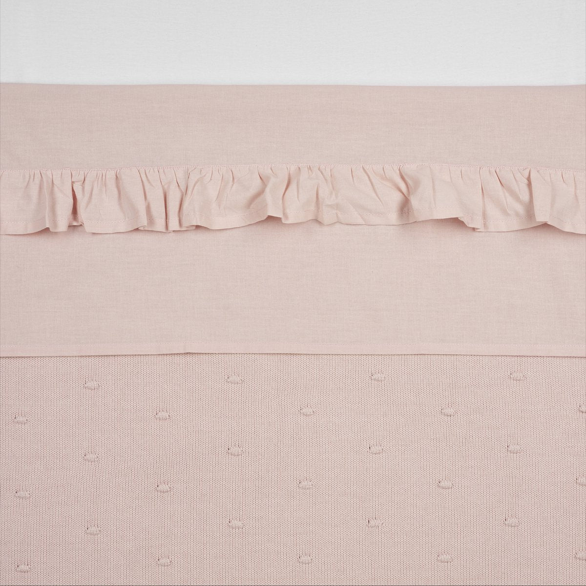Drap de berceau à volants Meyco - rose tendre - 100x150cm - 0,3 tog