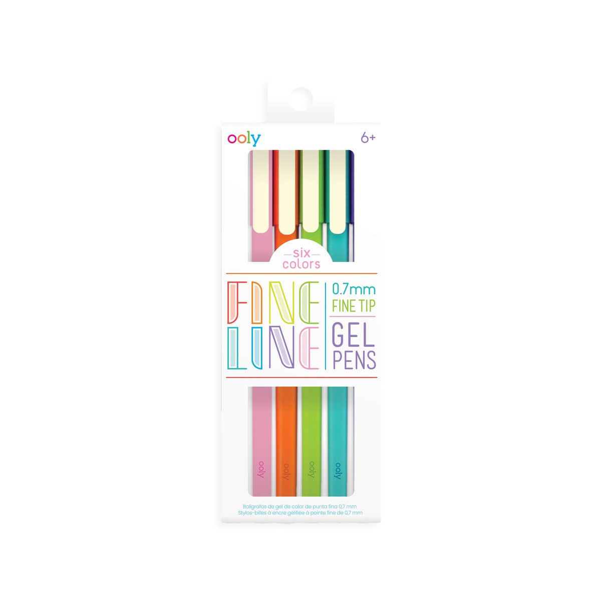 Ooly - fine line - stylos gel colorés - 6 couleurs