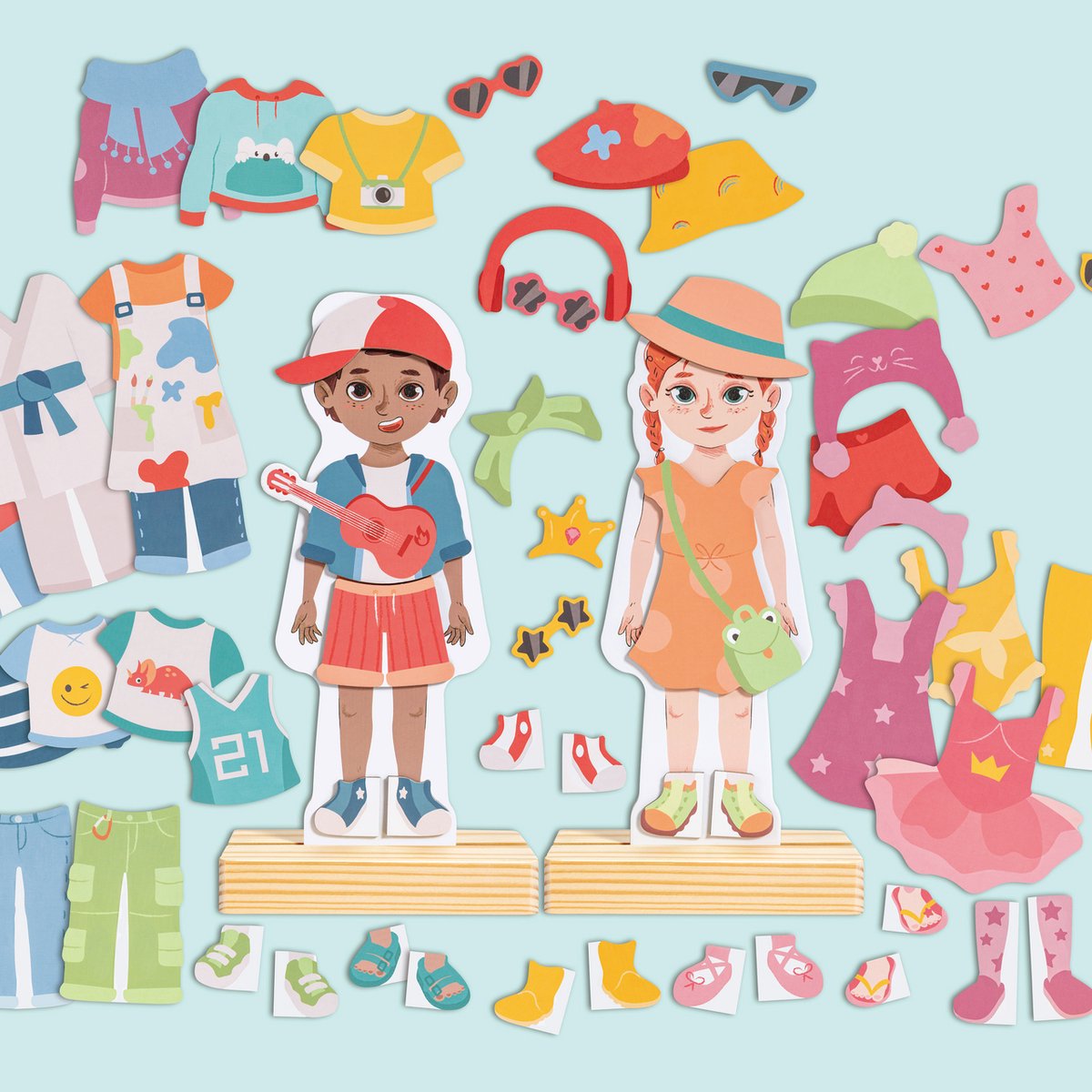 Hape puzzle d'habillage magnétique - jouets créatifs pour enfants de 3 à 6 ans, 66 pièces