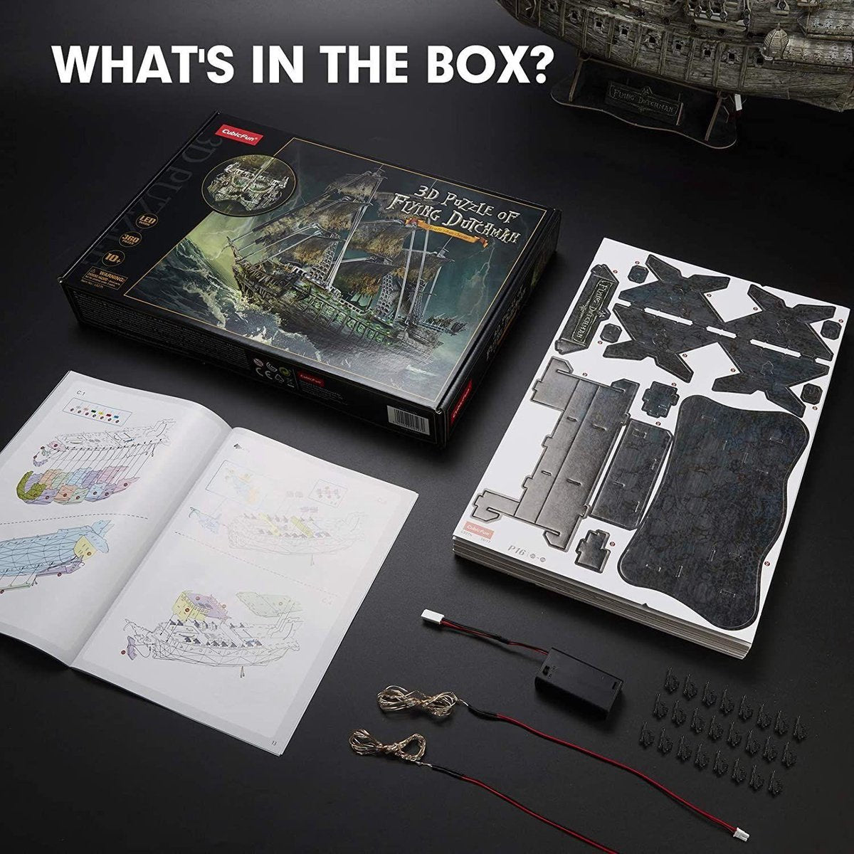 Puzzle 3D amusant et cubique, Hollandais volant avec éclairage LED