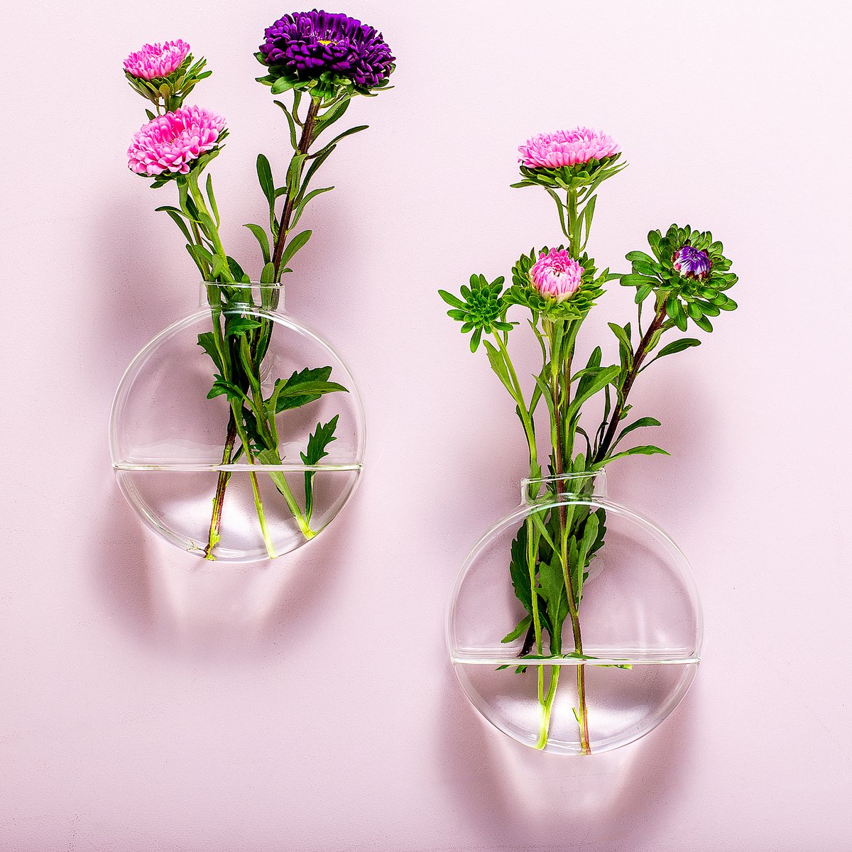 Vases muraux en verre Winkee (lot de 2) - ronds