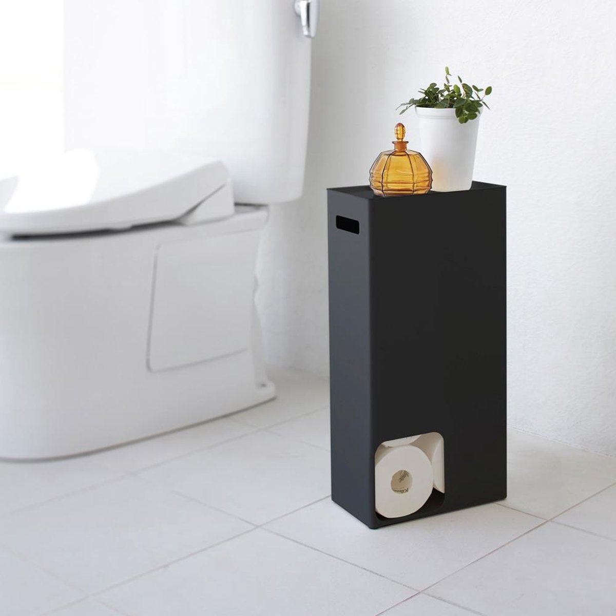 Porte-rouleau de papier toilette Yamazaki - tour - noir