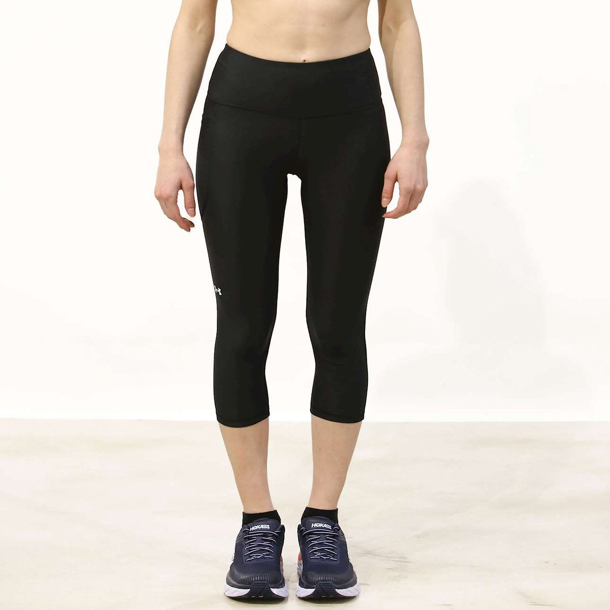 Under armour tech hi capri-blk pantalon de sport femme - noir - blanc