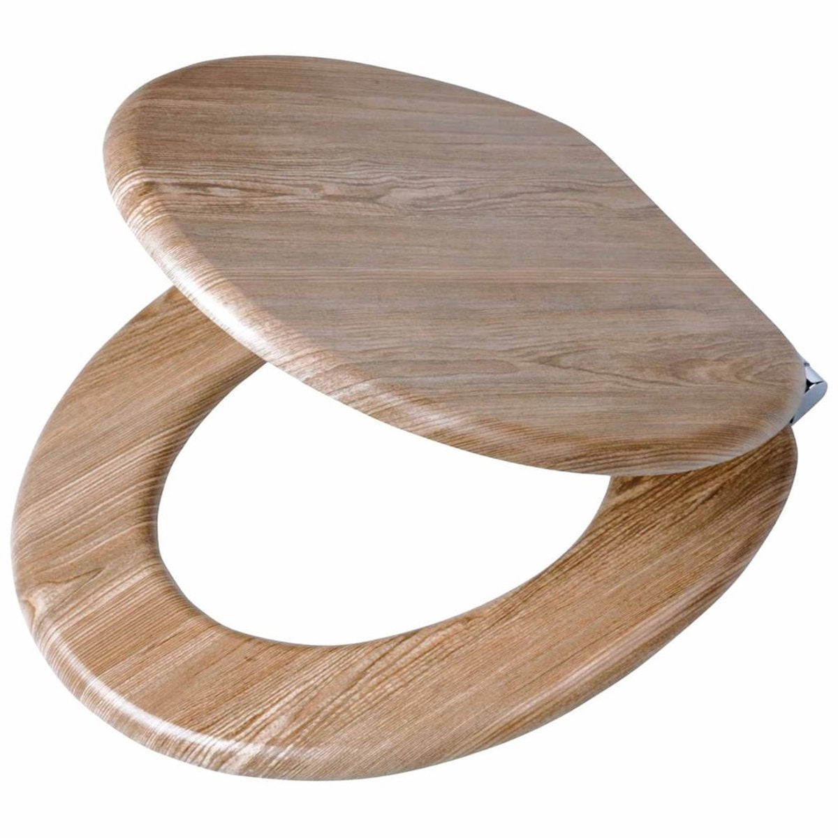 Échafaudage Tiger aspect bois - abattant de toilettes - abattant de toilettes avec couvercle - fermeture amortie - MDF - chêne