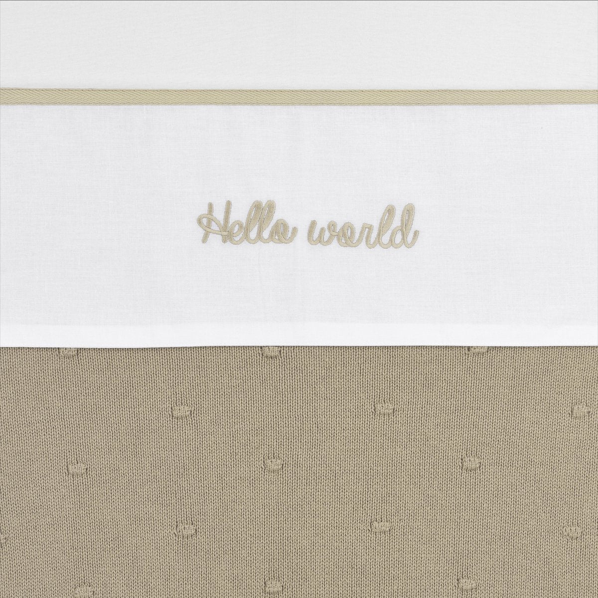 Drap de berceau Meyco baby hello world - sable - 100x150cm - 0,3 tog