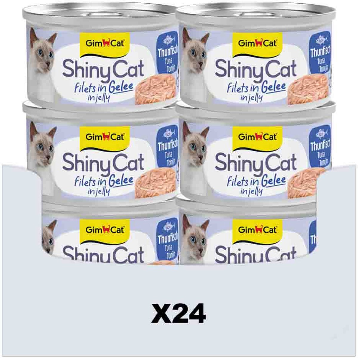 Gimcat 24 x 70 g - filets de Shinycat en gelée de thon