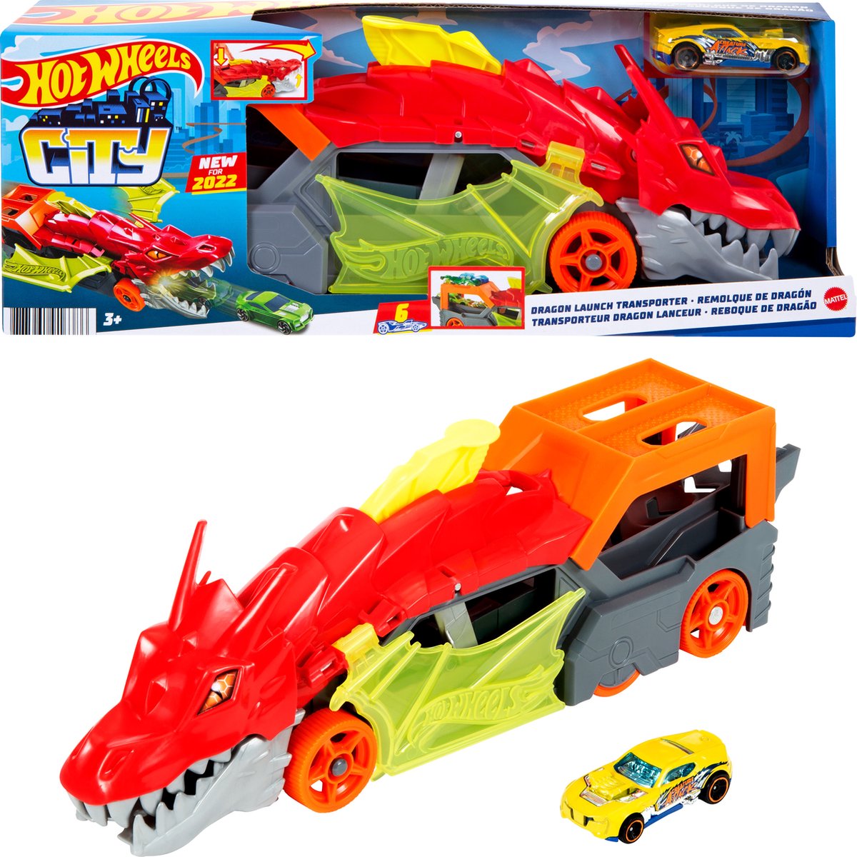 Hot Wheels Dragon Transporter Set Lanceur + Voiture GTK42