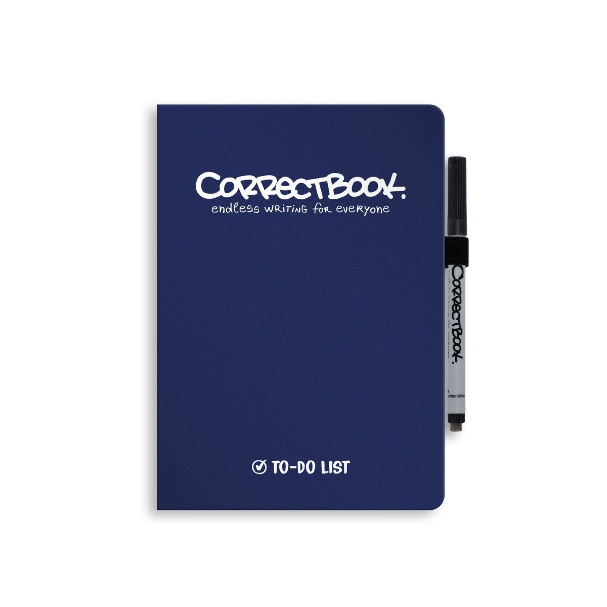 Carnet effaçable Correctbook a5 – scratch bleu nuit – liste de tâches – carnet réutilisable – avec lingette pour stylo