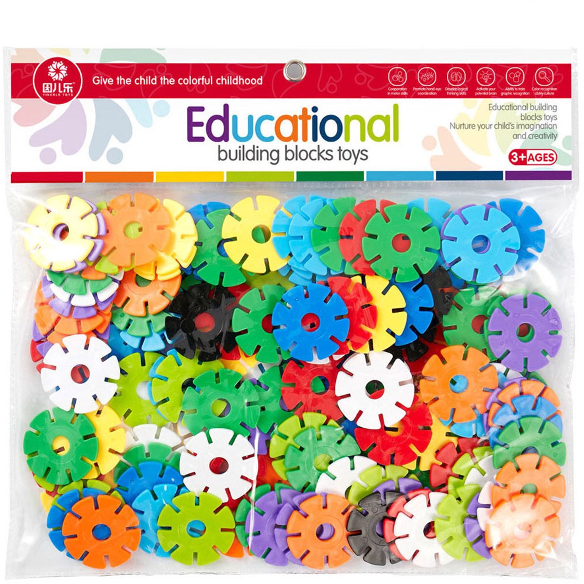 Jouets Lobbes, par exemple disques de construction grands - 140 pièces.