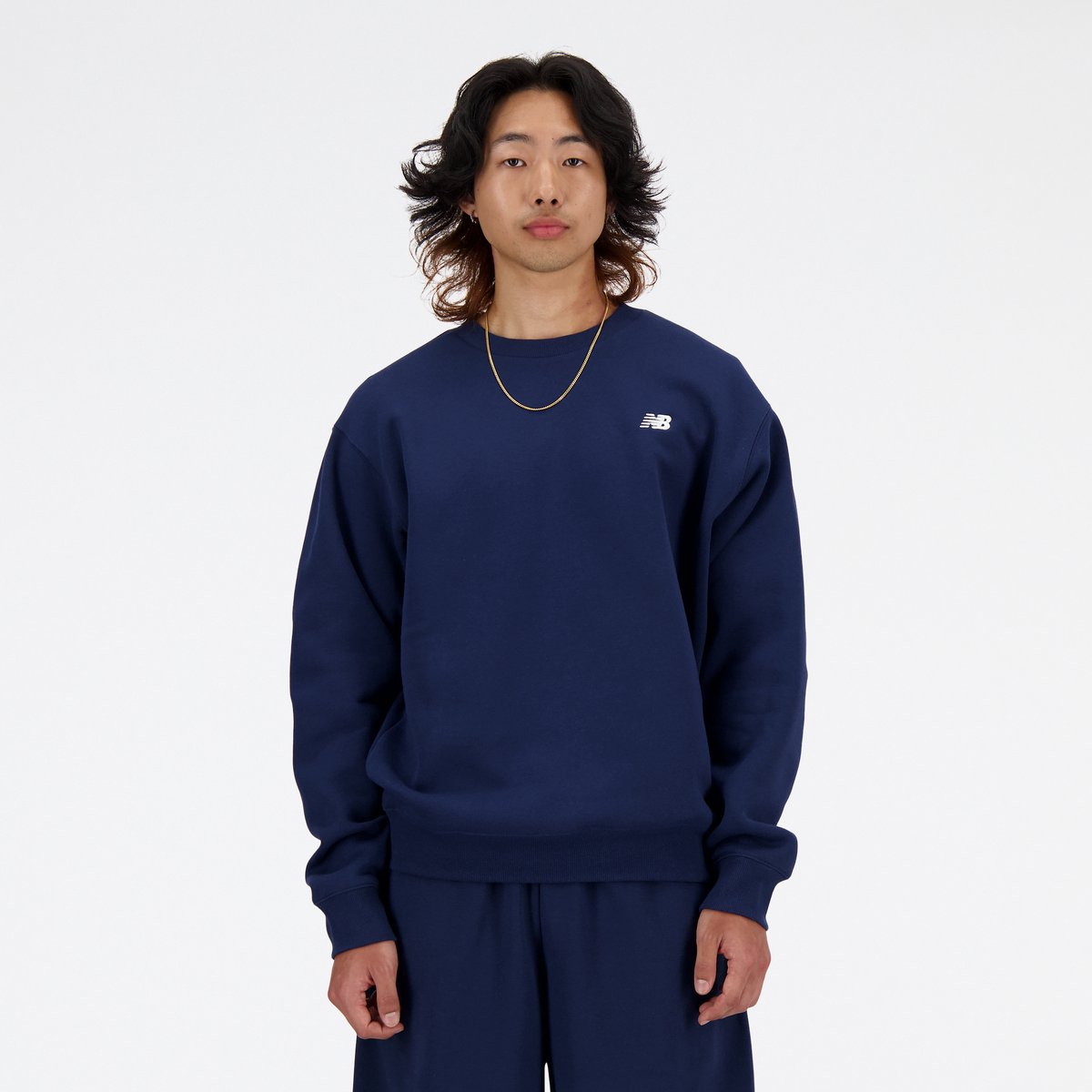 Pull homme New Balance Sport Essentials Fleece Crew - marine