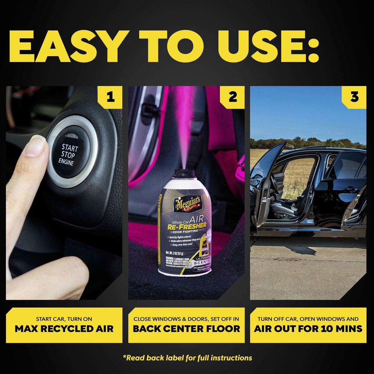 Meguiar's Meguiar's Ultimate Whole Car Air Refresher - Désodorisant pour voiture - Élimine les odeurs indésirables - Pour intérieurs de véhicules