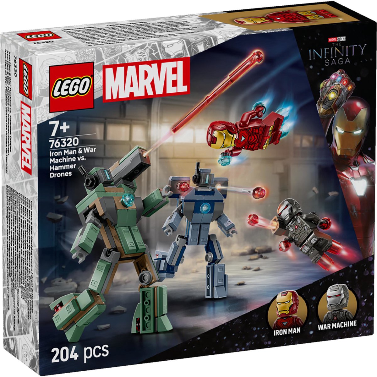 Lego ® ǀ Marvel Iron Man et machine de guerre contre les drones marteaux - 76320