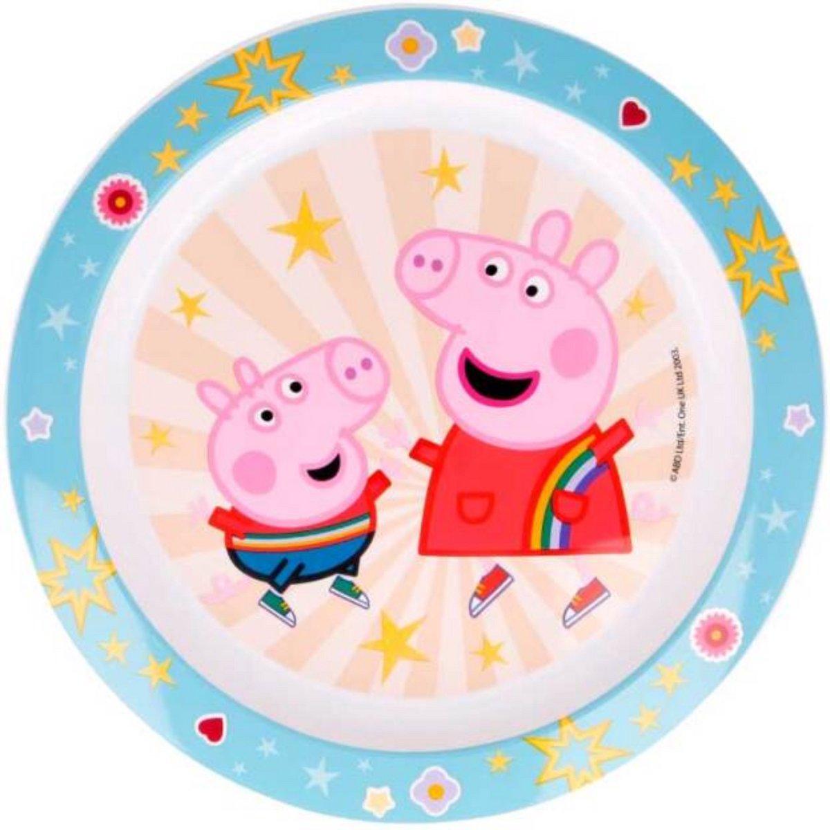 Stor s.l. bord peppa pig junior 22 cm lichtblauw wit