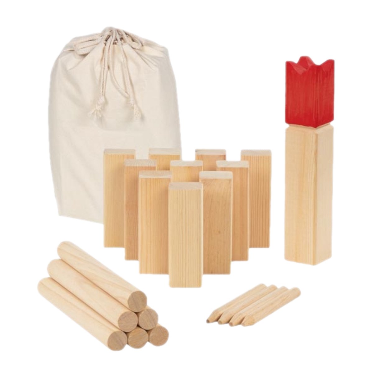 GOKI WOODEN KUBB GAME EN COTTON BAG, 21DLG.