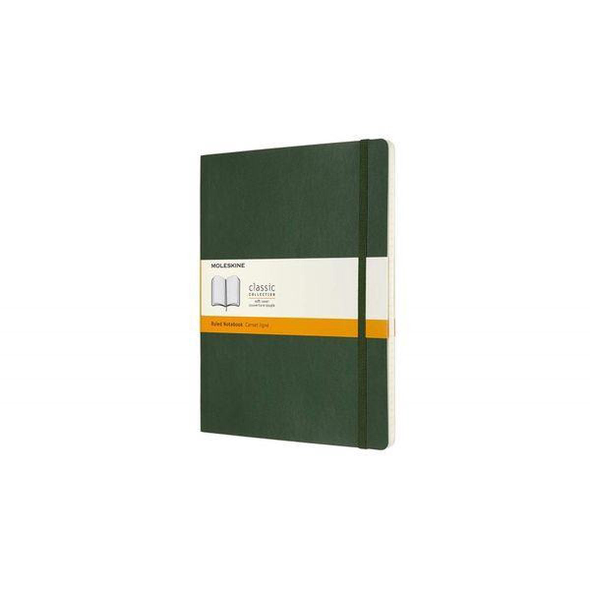 Carnet classique Moleskine - extra large - couverture souple - ligné - vert myrte