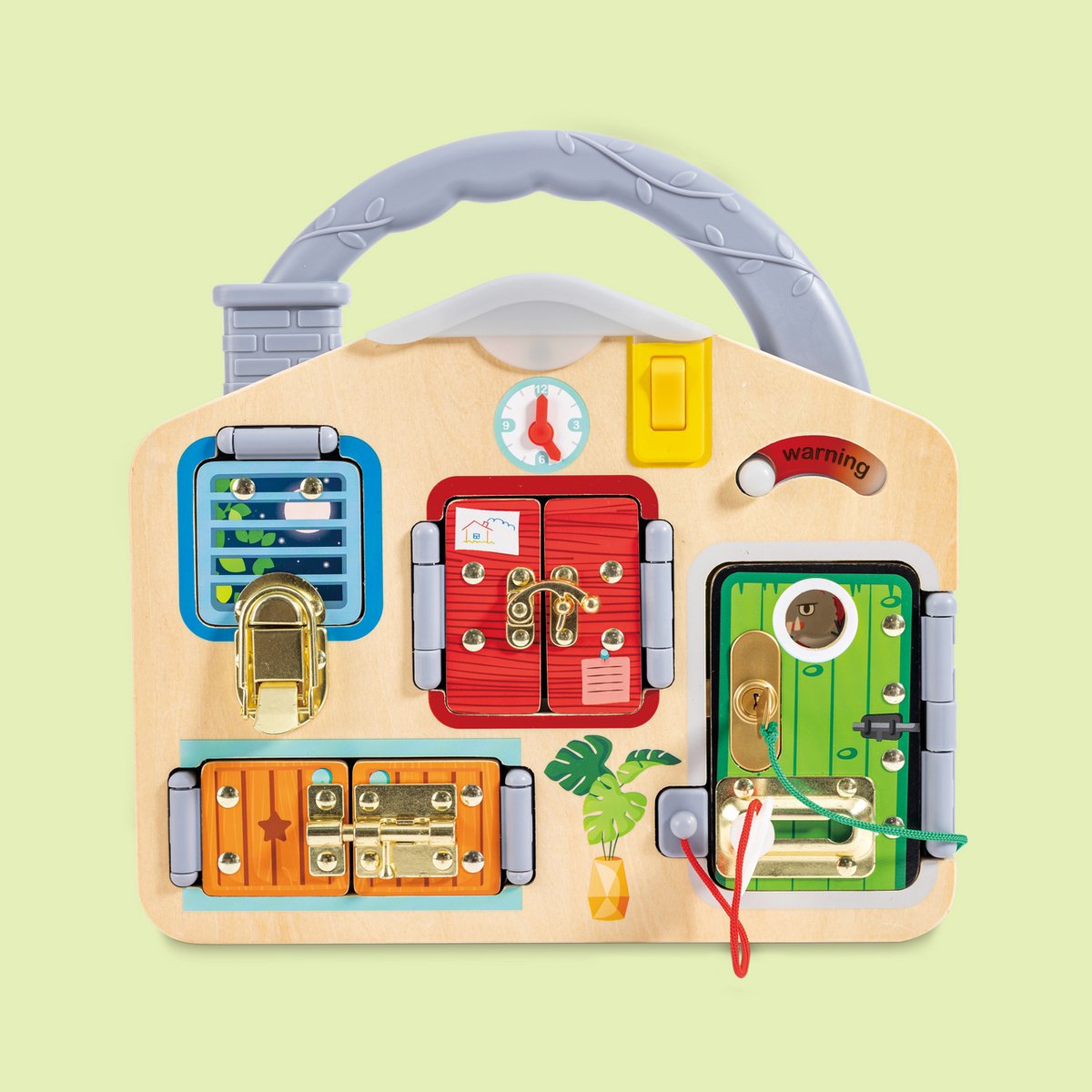 Plateau de jeu Hape Lock Key - Plateau occupé avec serrures, portes et passages secrets pour les enfants de 3 à 6 ans