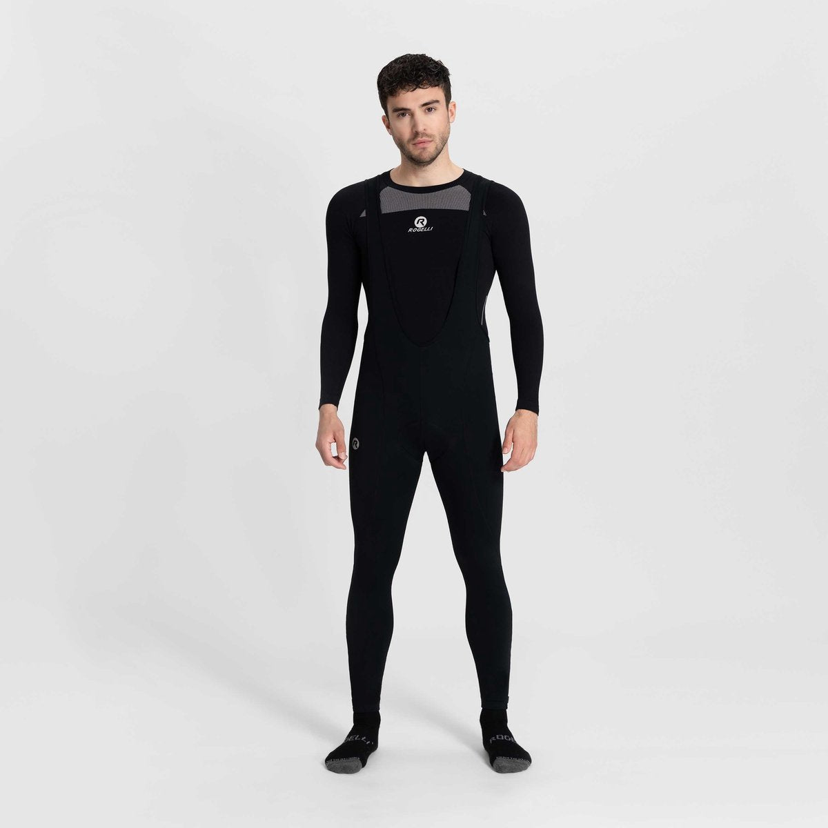 Rogelli core lange fietsbroek heren - zeem en bretels - zwart - s