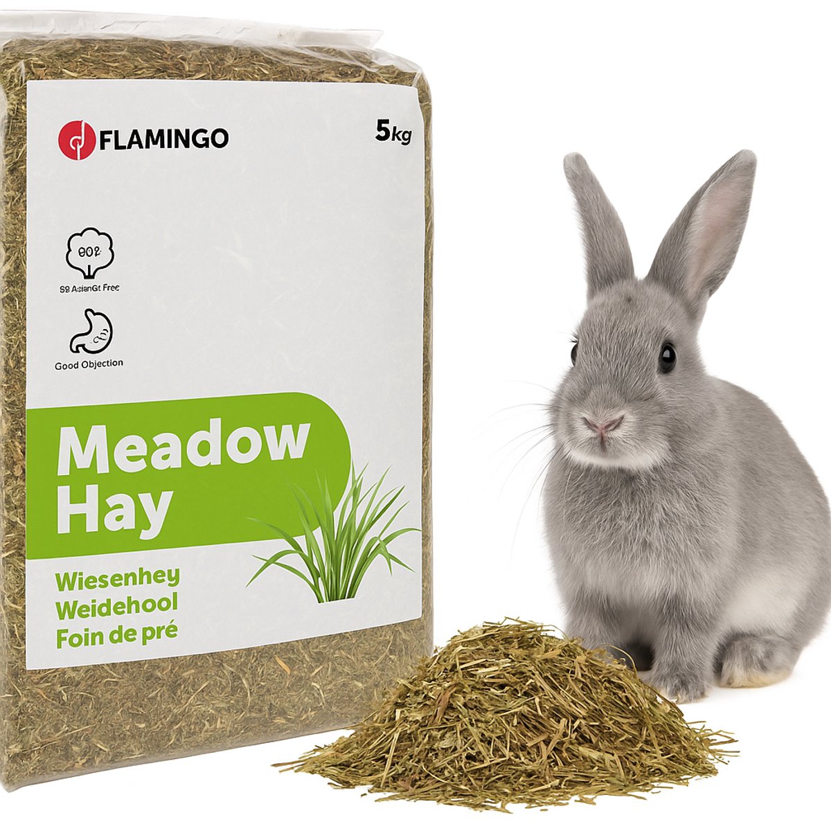 Lapin de foin de prairie Flamingo - foin - foin de prairie - nourriture pour rongeurs - nourriture pour hamster - nourriture pour cochons d'Inde - nourriture pour lapins - 5 kg de foin de prairie snack