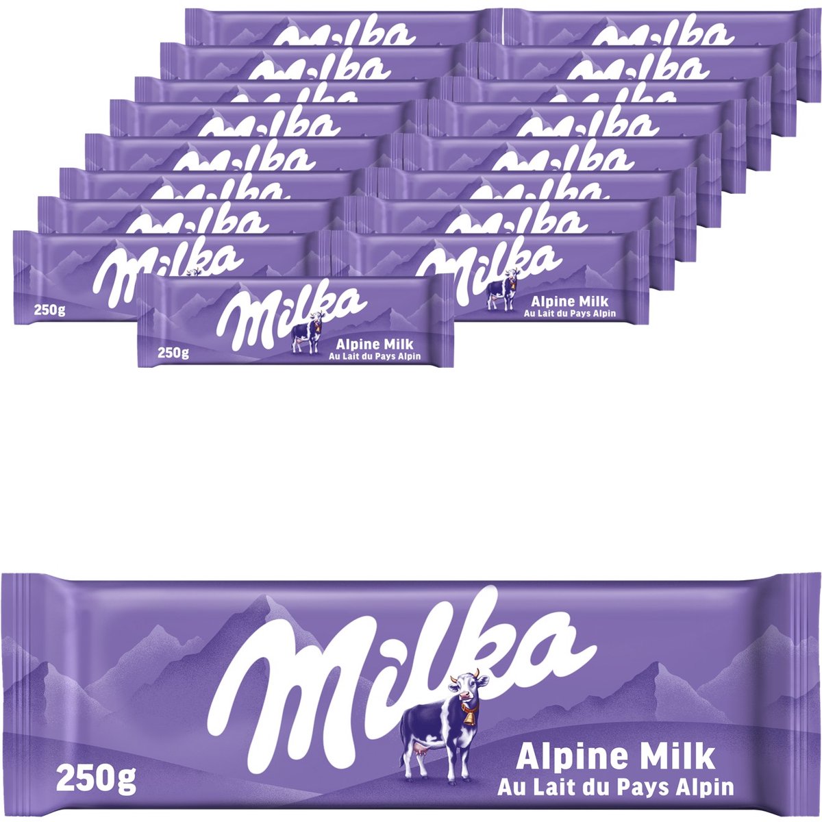Milka mmmax barre de chocolat lait alpin - boîte 17 x 250g - tablettes et tablettes de chocolat - stock - cadeau anniversaire femme ou homme - coffret cadeau homme et femme