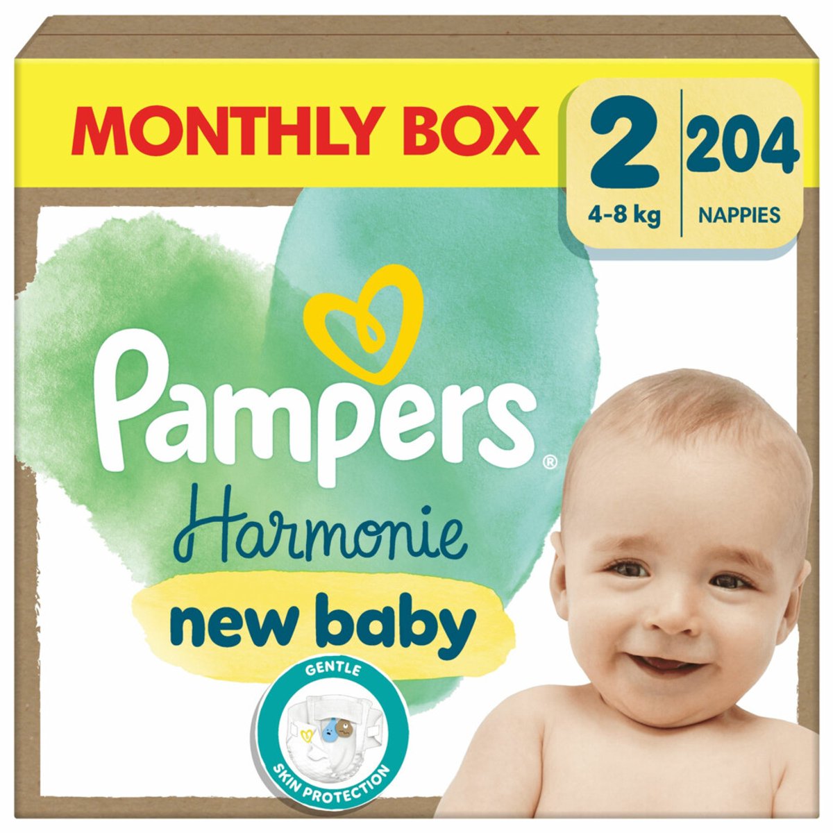 Couches Pampers Harmony taille 2 - 204 couches - 4kg-8kg