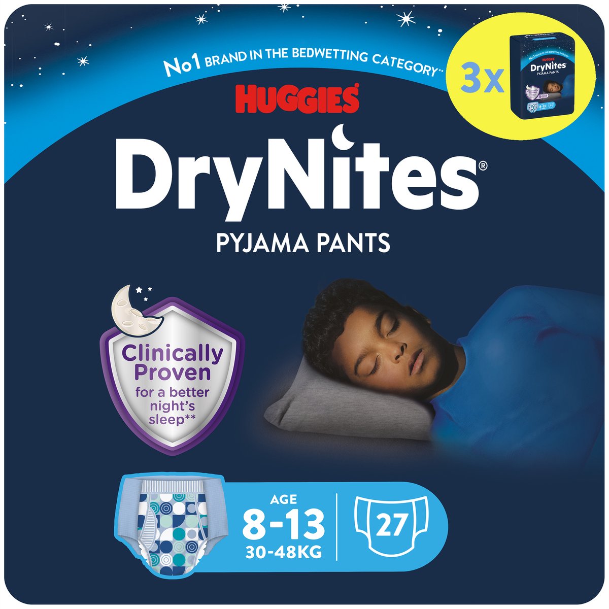 Pantalons à couches Drynites Huggies - garçons - 8 à 13 ans (30 à 48 kg) - 27 pièces - pack économique