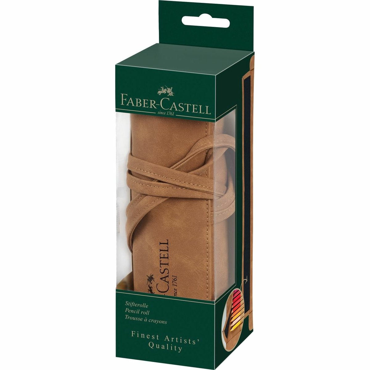 Trousse Faber-Castell - cuir artificiel marron - pour 45 crayons