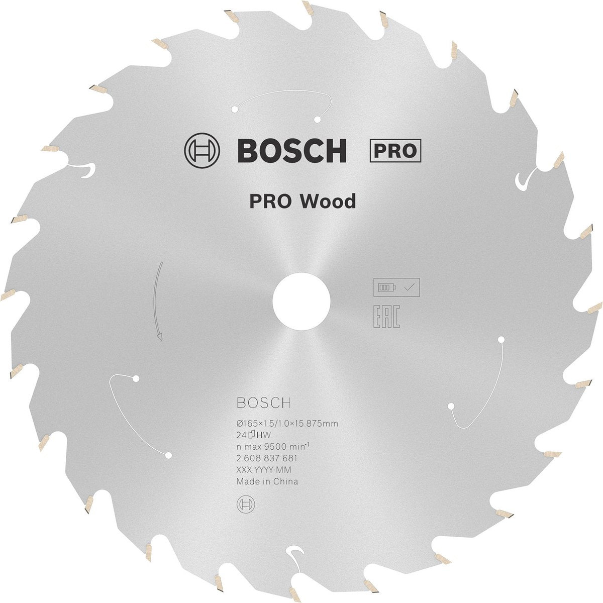 Bosch 2608837681 lame de scie circulaire - 165 x 15.875 x 24t - bois
