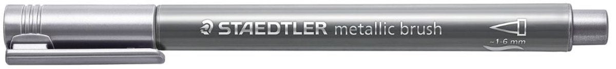Staedtler - stylo pinceau métallique - avec pointe pinceau - argent - boîte de 10 pièces