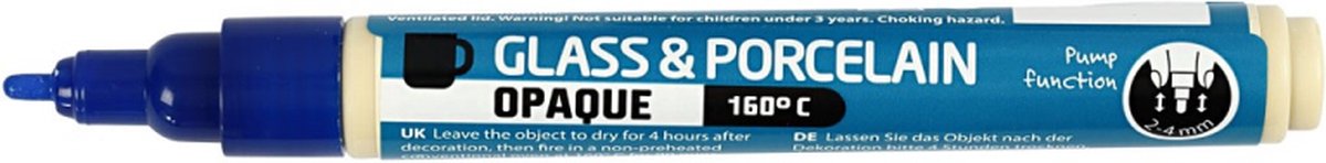 Creativ company cc marqueur pour verre et porcelaine bleu foncé opaque