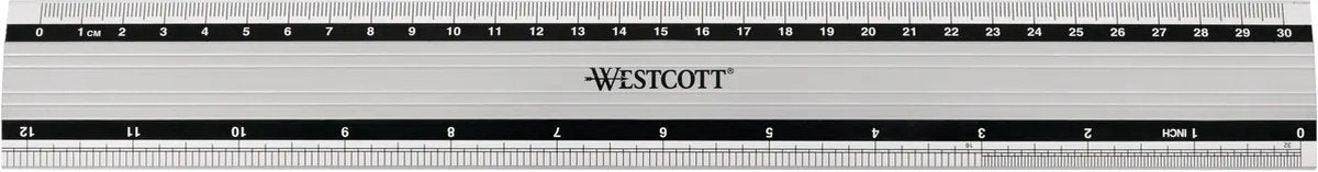 Règle Westcott - 50 cm 19 pouces - aluminium - avec antidérapant - ac-e10193